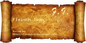 Fleisch Iván névjegykártya